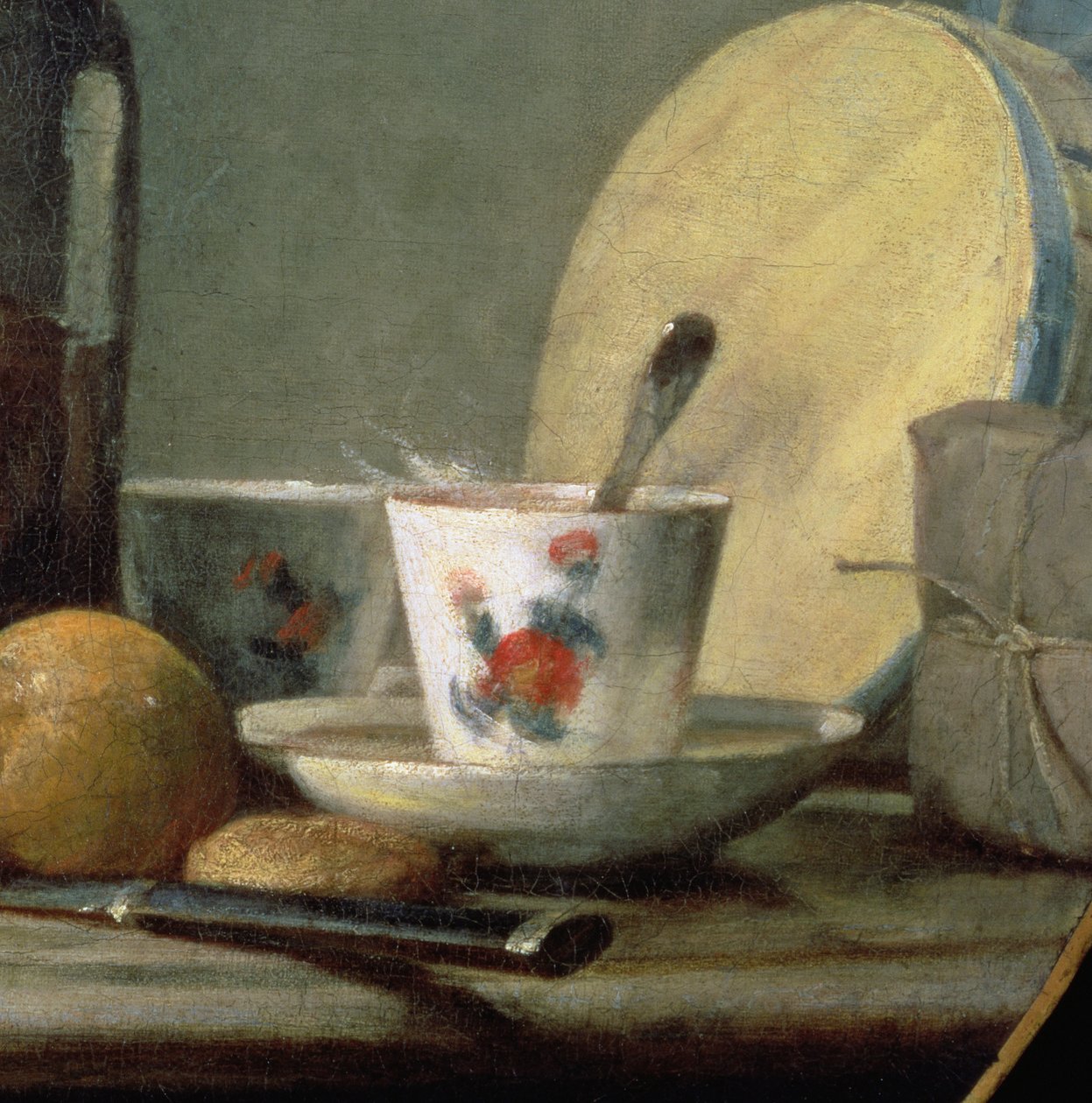 Abrikoskrukke, 1758, detalje af Jean Baptiste Simeon Chardin