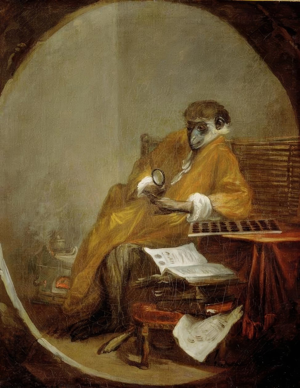 Den antikke abe af Jean Baptiste Simeon Chardin