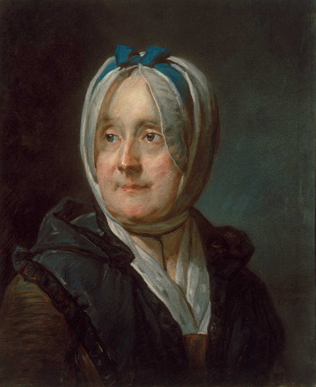 Portræt af Madame Chardin af Jean Baptiste Simeon Chardin