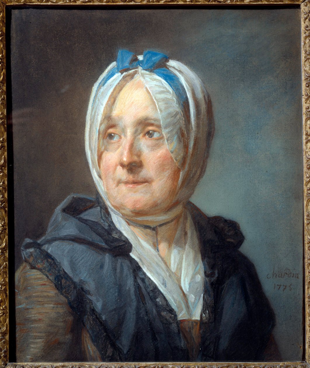 Portræt af Madame Chardin født Francoise Marguerite Pouget (1707-1791) Pastelmaleri af Jean Baptiste Simeon Chardin (1699-1779) 1775 Søn. 0,46x0,38 m - Portræt af Madame Chardin født Francoise Marguerite Pouget (1707-1791). Pastelmaleri af Jean Bapt af Jean Baptiste Simeon Chardin