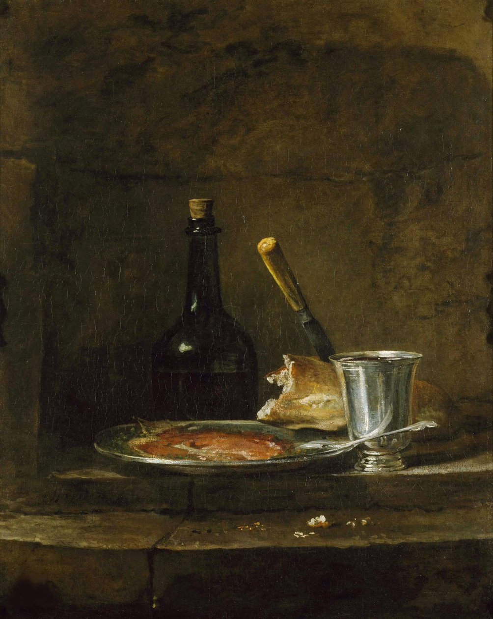 Forberedelse af morgenmaden eller Sølvpokalen før 1728. af Jean Baptiste Simeon Chardin