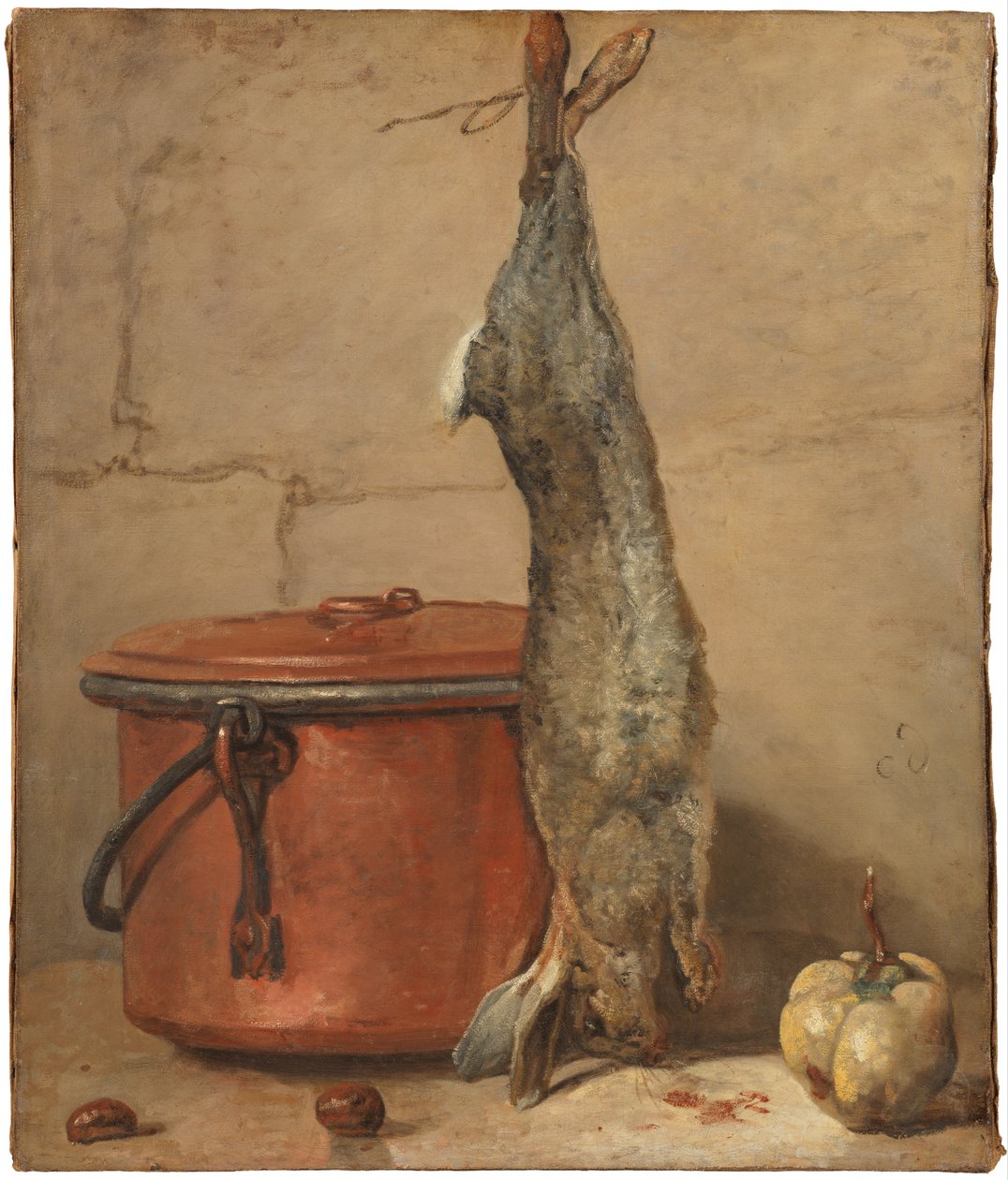 Kanin og kobbergryde c.1739-40 af Jean Baptiste Simeon Chardin