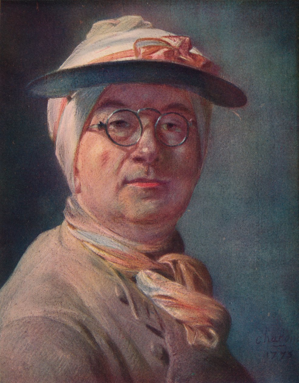 Selvportræt med briller, 1775 af Jean Baptiste Simeon Chardin