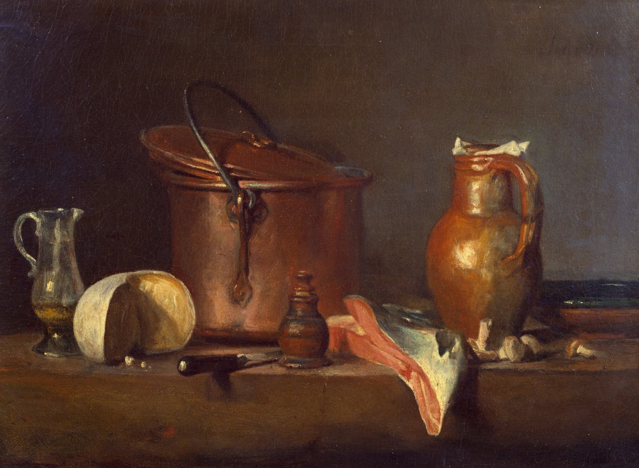 Stilleben med laks, ca. 1730 af Jean Baptiste Simeon Chardin