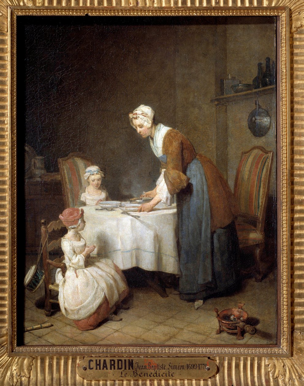 Benedicite-maleriet af Jean Baptiste Simeon Chardin (1699-1779) søn. 0,49x0,41 m af Jean Baptiste Simeon Chardin