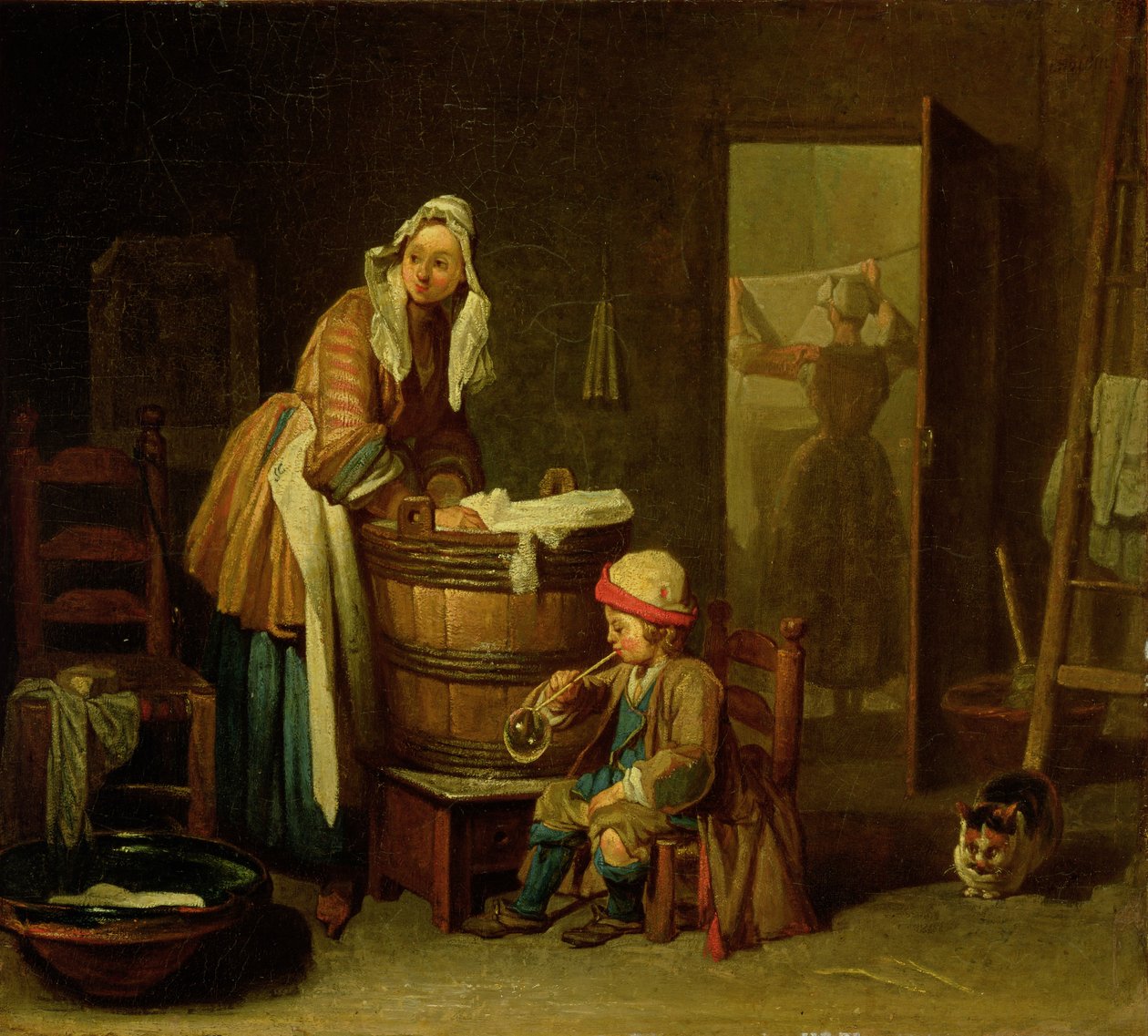 The Laundress (olie på lærred) af Jean Baptiste Simeon Chardin
