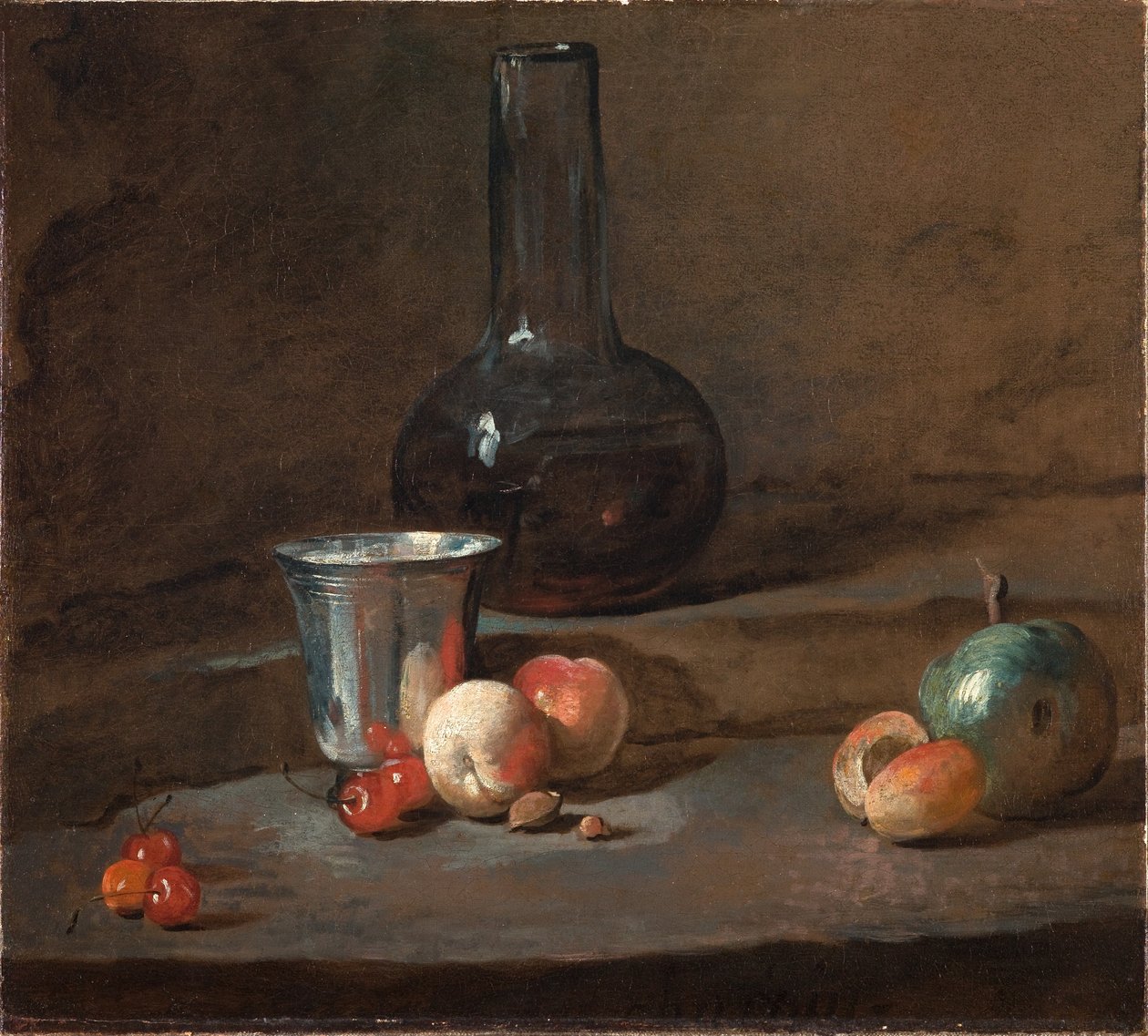 Sølvbægeret, ca. 1728 (olie på lærred) af Jean Baptiste Simeon Chardin