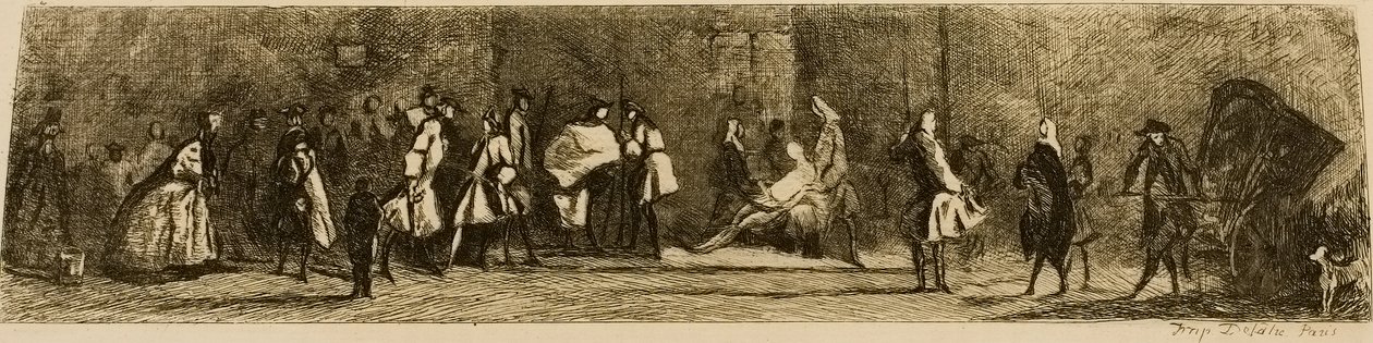 Kirurgen-Barberens tegn, graveret af Jules de Goncourt af Jean Baptiste Simeon Chardin