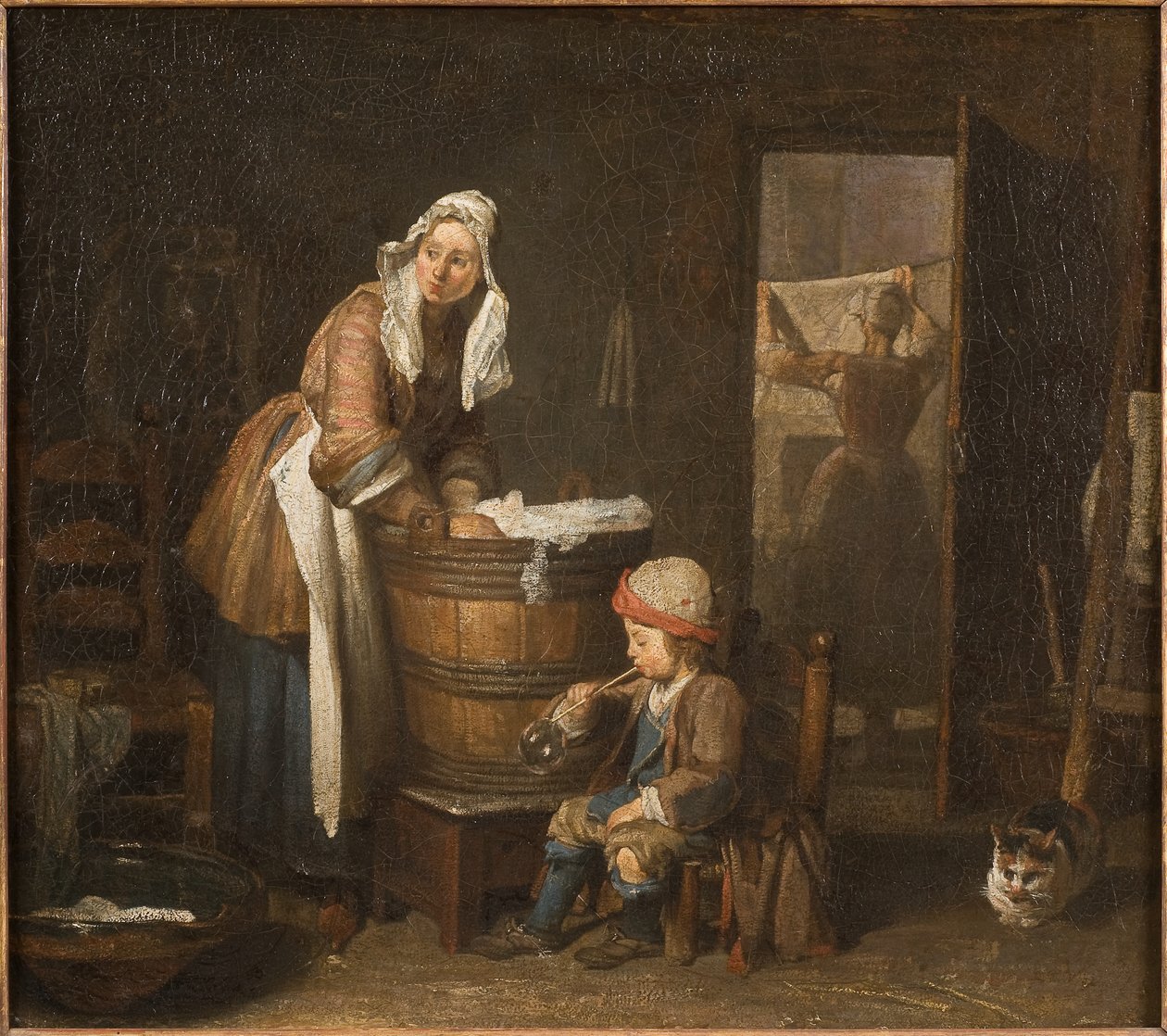 The Washerwoman (olie på lærred) af Jean Baptiste Simeon Chardin