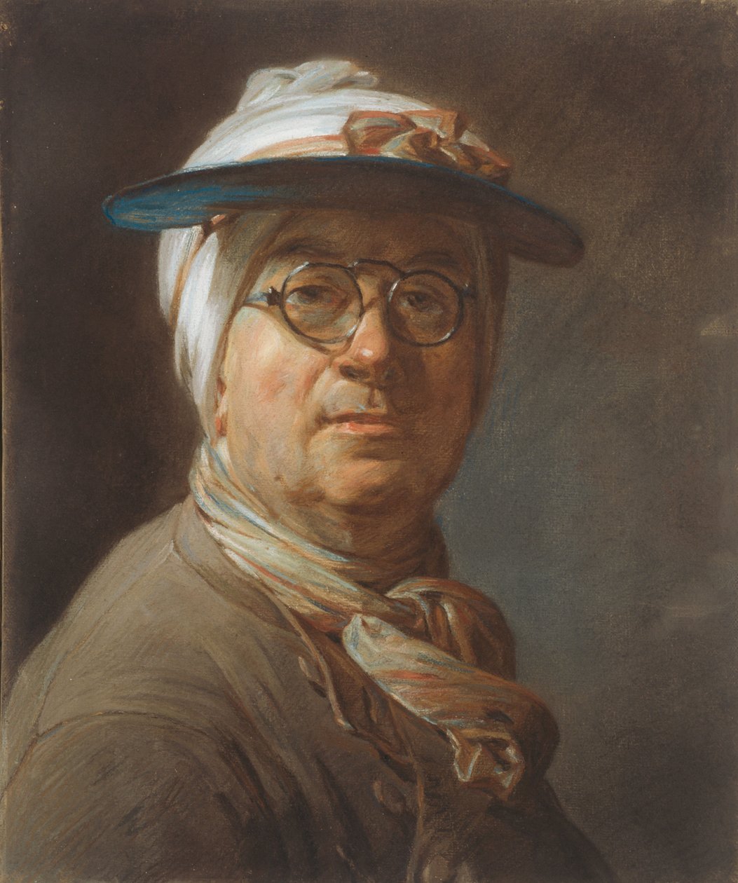 Selvportræt med visir af Jean Baptiste Simeon Chardin