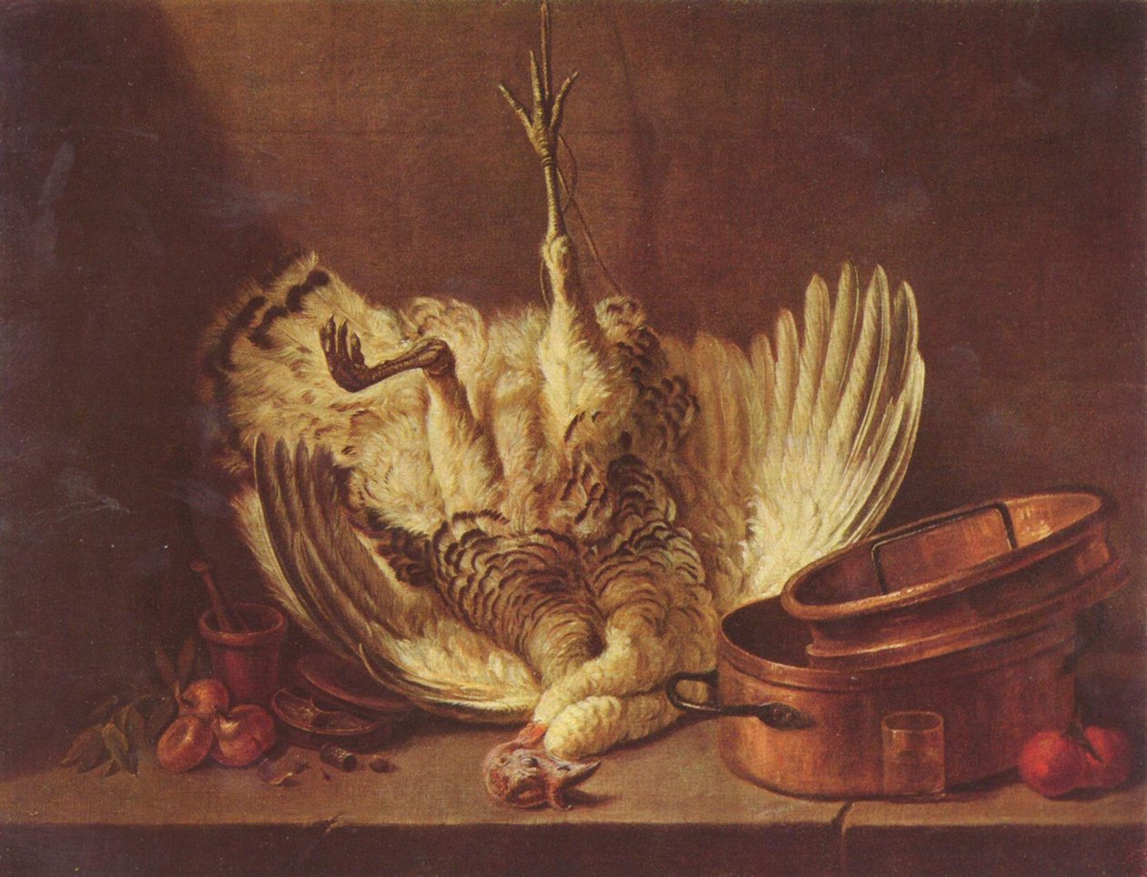 Stilleben med hængende kalkun af Jean Baptiste Simeon Chardin
