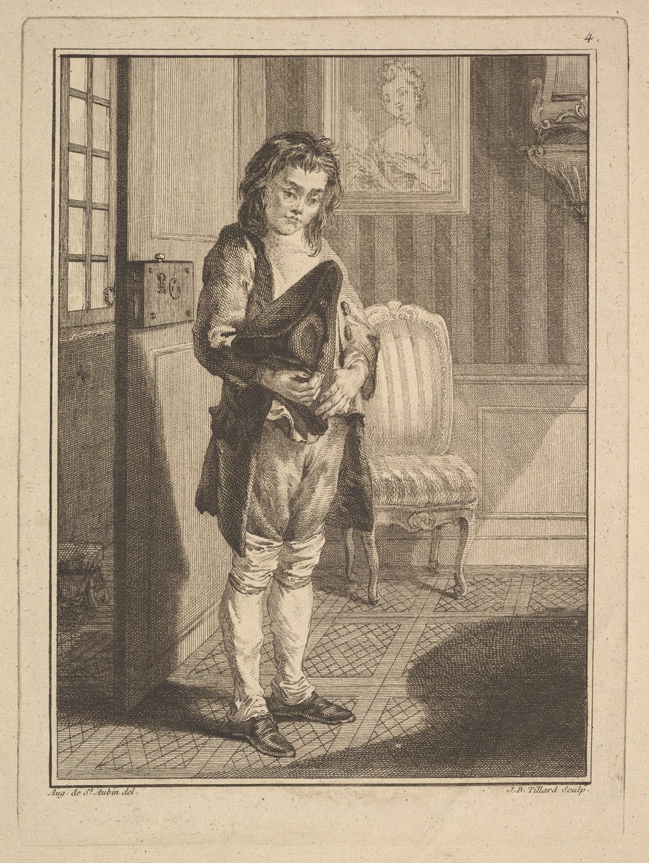 Shoe Shiner Stripper, fra Mes gens, eller Les commissionnaires ultramontains au servi..., 1766-70. af Jean Baptiste Tillard