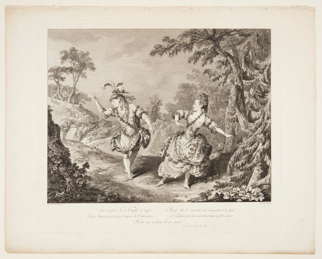 Scene fra Operaen "Sylvie" af Jean Baptiste Tilliard