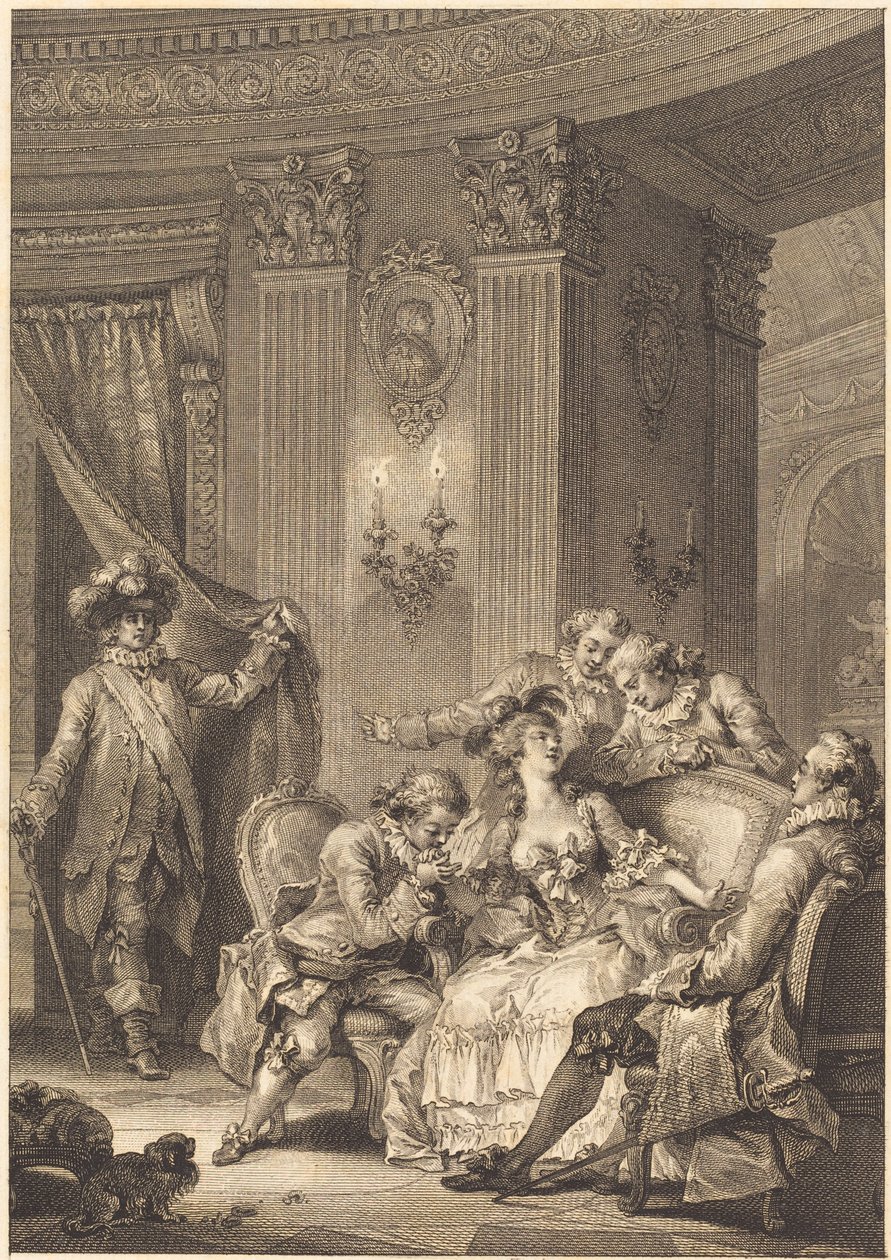 Den skriftefarende ægtemand af Jean Baptiste Tilliard and Antoine Jean Duclos after Jean Honoré Fragonard