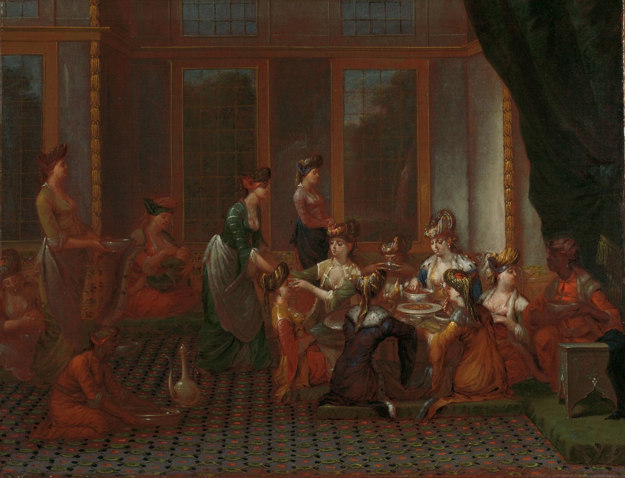Banket for fornemme tyrkiske kvinder af Jean Baptiste Vanmour