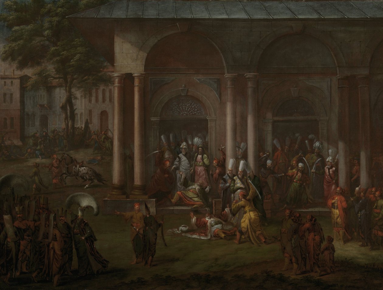 Mordet på Patrona Halil og hans medoprørere Mordet på Patrona Halil og hans tilhængere af Jean Baptiste Vanmour