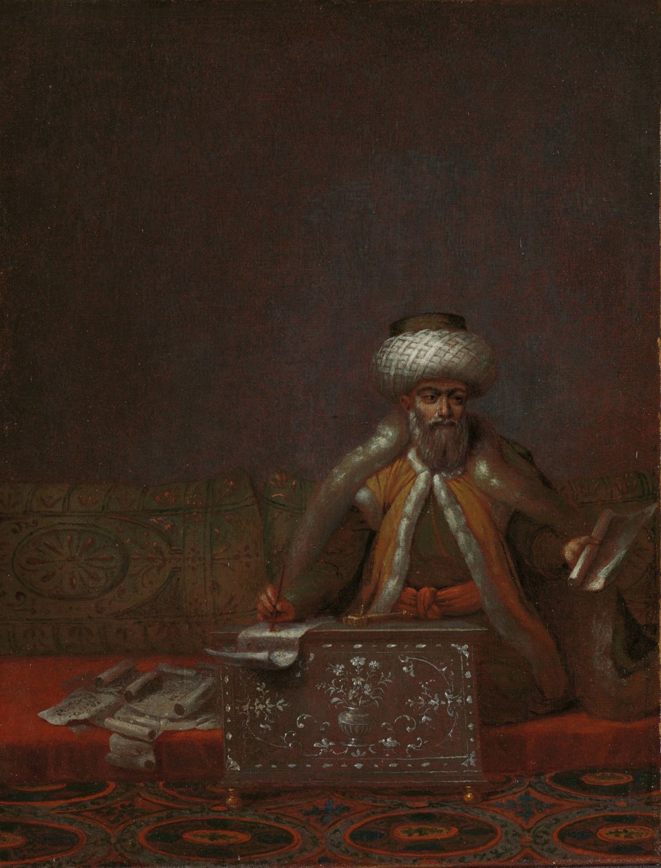 The Reis Effendi, leder af kancelliet Rejsen Effendi, leder af kancelliet af Jean Baptiste Vanmour