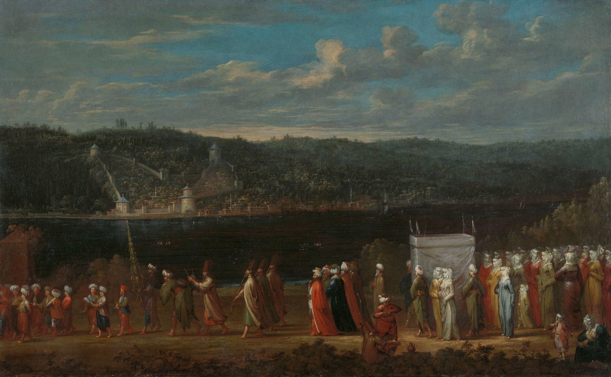 Bryllupsoptog på Bosporus tyrkisk bryllup af Jean Baptiste Vanmour
