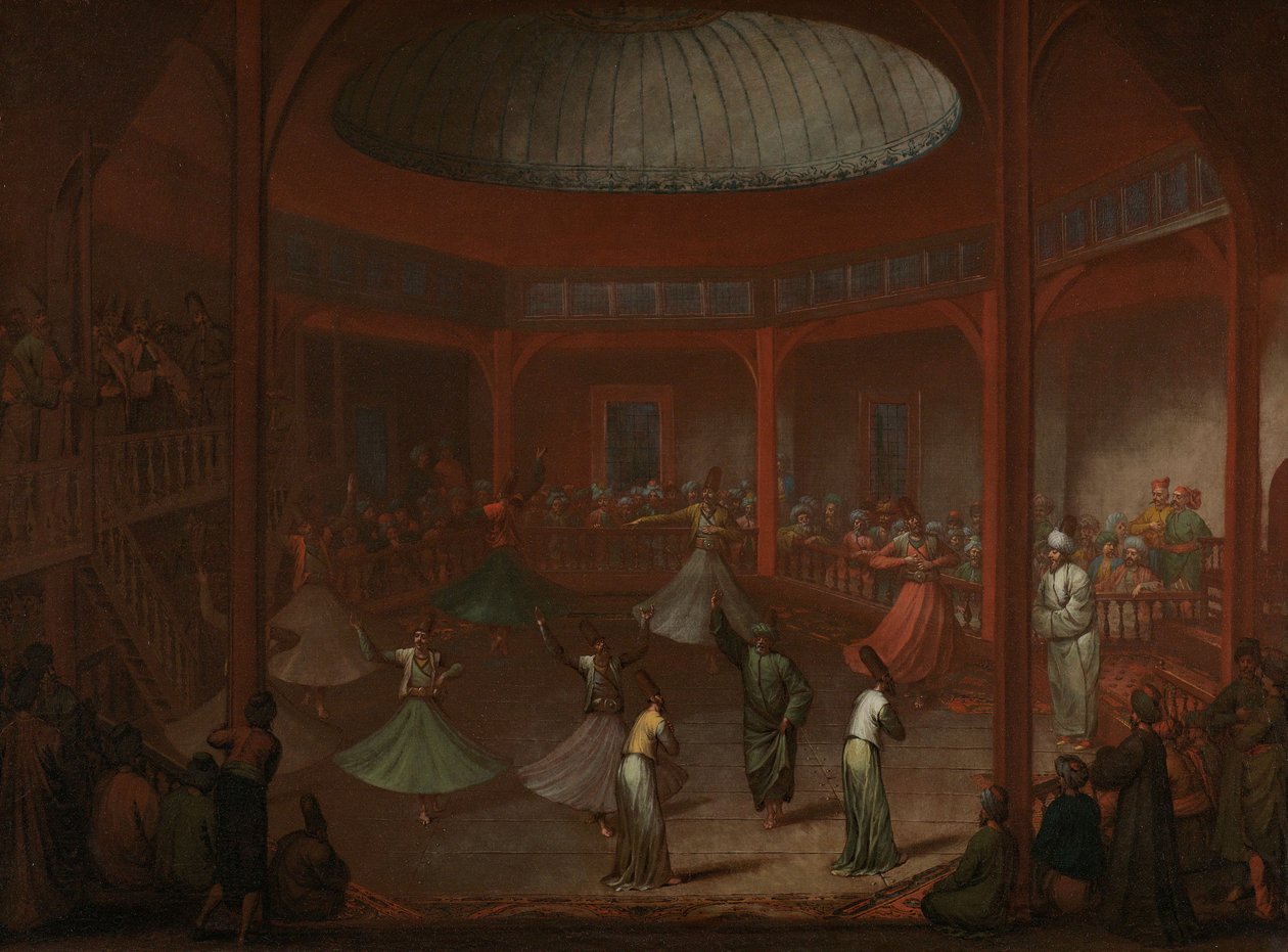 Virvlende dervischer, ca.1730 af Jean Baptiste Vanmour