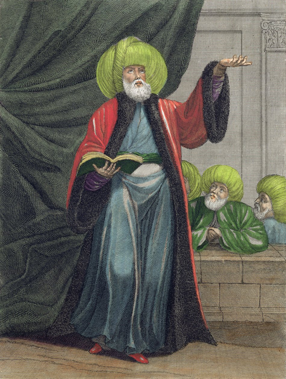 Muftien, eller Master of the Law, plade 20 fra samling af hundrede tryk, der repræsenterer forskellige nationer i Levanten, tegnet på malerier malet fra naturen..., indgraveret af Scotin, Gerard Jean Bapt af Jean Baptiste Vanmour