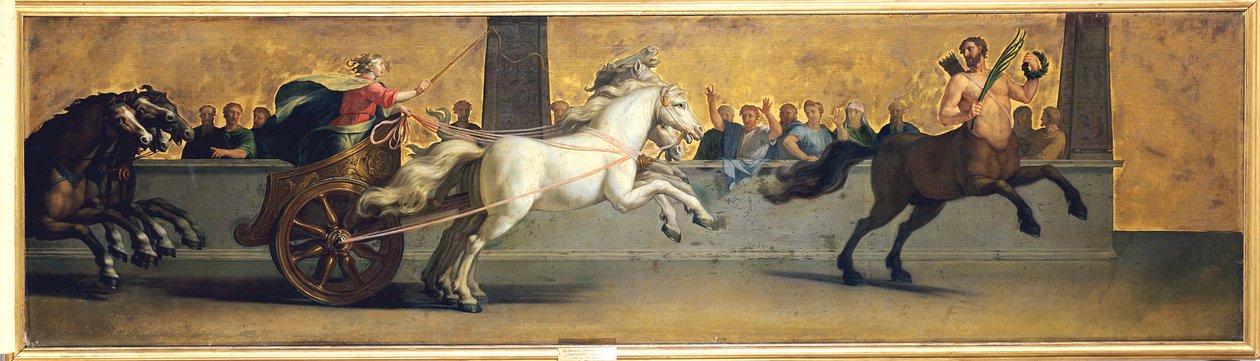 The Education of Achilles: Chariot Racing, midten af slutningen af det 17. århundrede af Jean Baptiste de Champaigne