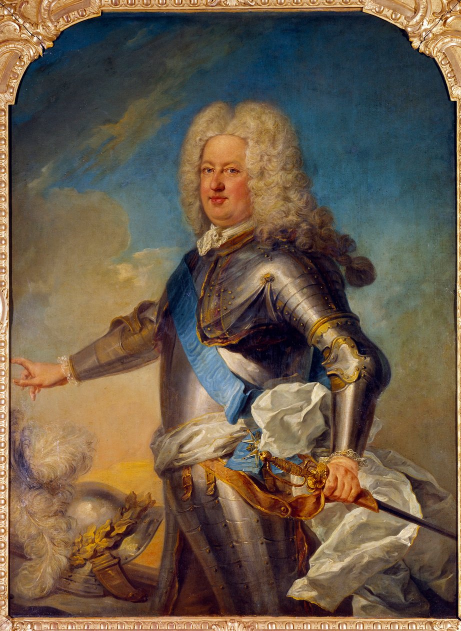 Portræt af Stanislas Leszcinski (1677-1766) Konge af Polen, hertug af Lorraine og Bar Maleri af Jean Baptiste Van Loo (1684-1745) 1700-tallet søn. 1,33x1,13 m af Jean Baptiste van Loo