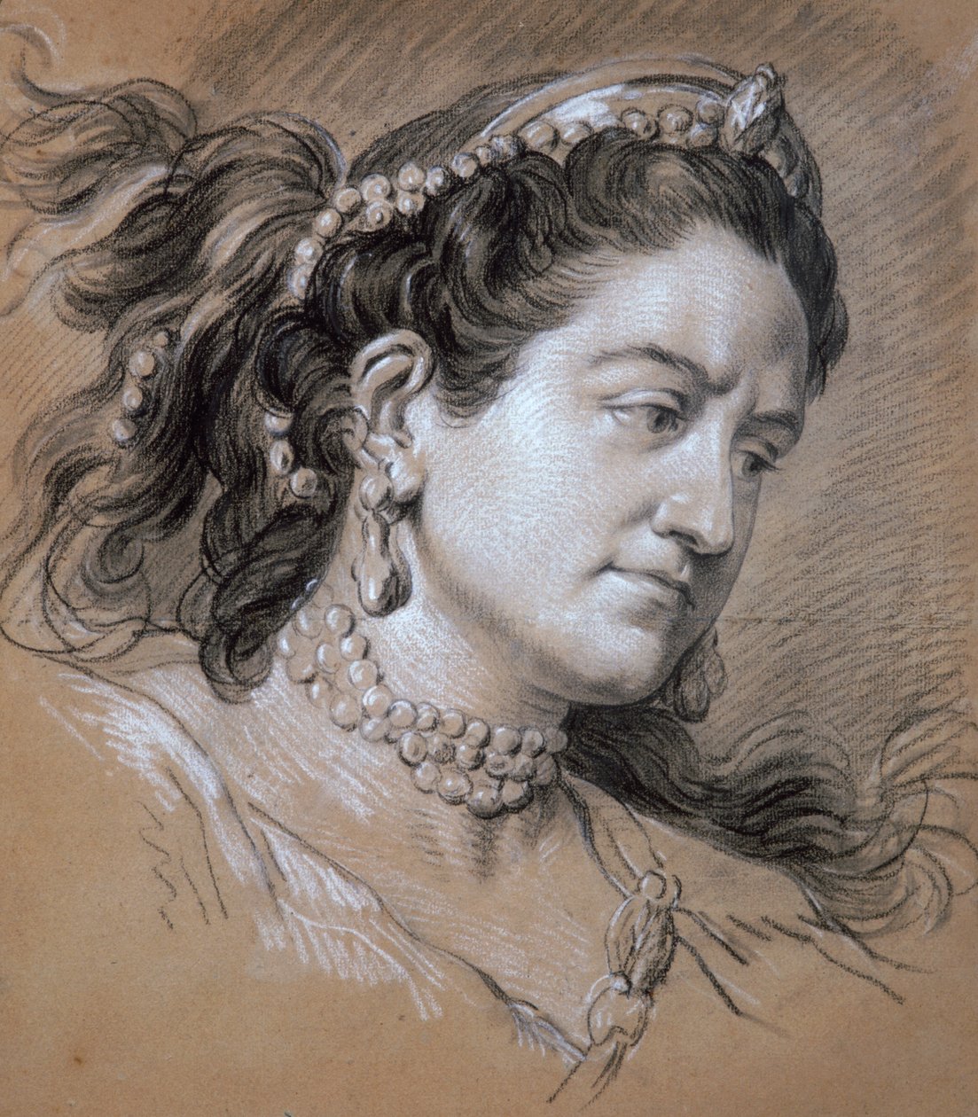 Portræt af en kvinde, 1700-tallet. af Jean Baptiste van Loo