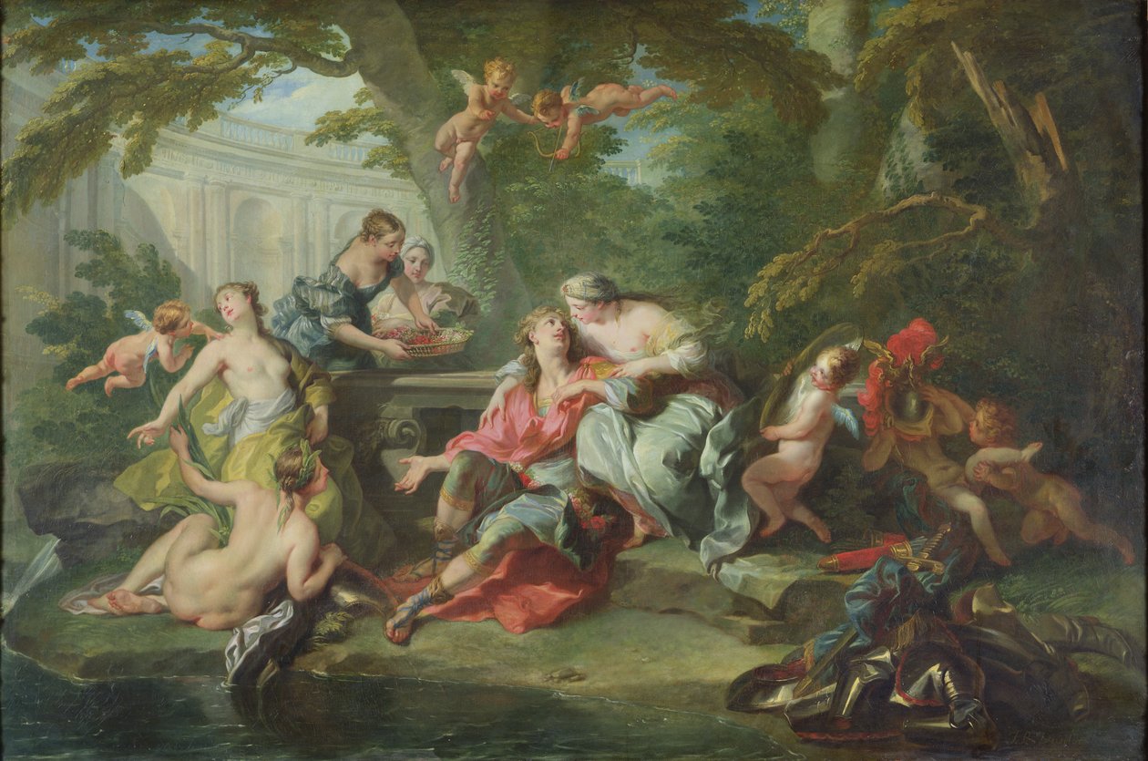 Renaud i Armides arme, 1730-39 af Jean Baptiste van Loo