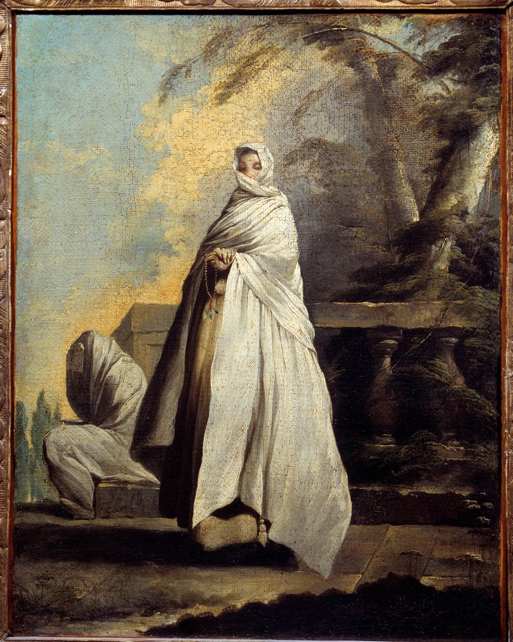 Kvinder draperet i hvidt. Maleri af Jean Barbault (1718-1762) af Jean Barbault