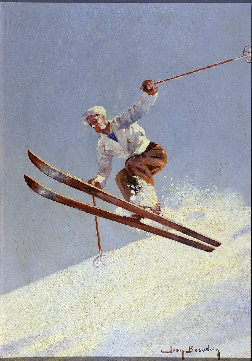 A Skier, ca. 1930 (olie på lærred) af Jean Beaudoin