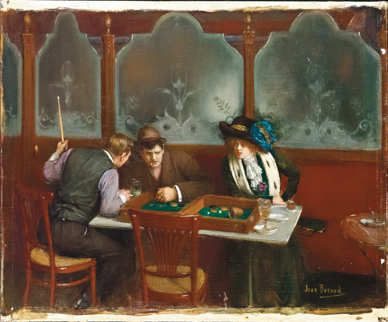 På Cafeen; Au cafe, 1909 af Jean Beraud