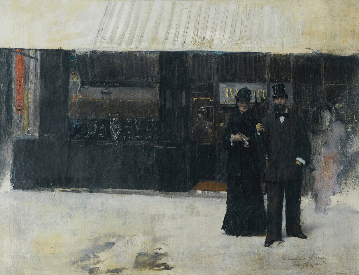 Par foran en smykkebutik (olie på lærred) af Jean Beraud
