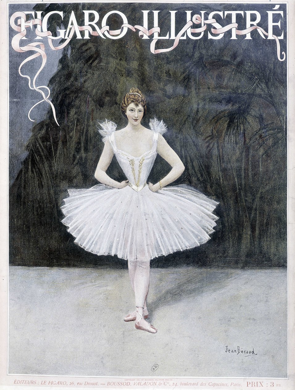 Operadanser - tegning af Jean Beraud (1849 - 1935), "Figaro Illustré"" af Jean Beraud