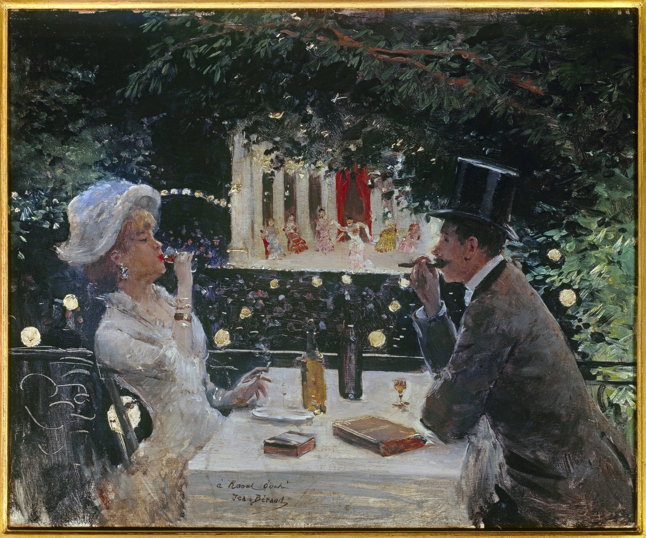 Middag hos ambassadørerne. Maleri af Jean Beraud (1849-1935), 20. århundrede. Olie på træ. Mål: 0,37 x 0,45 m. Paris, Musée Carnavalet. af Jean Beraud