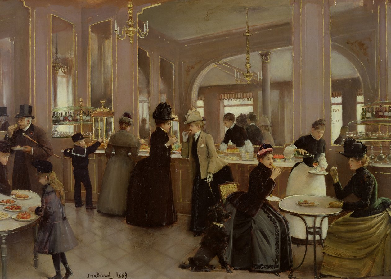 La pâtisserie Gloppe, Champs Elysees, 1889. af Jean Beraud