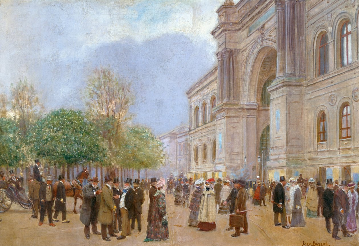 Uden for Palais de lIndustrie af Jean Beraud