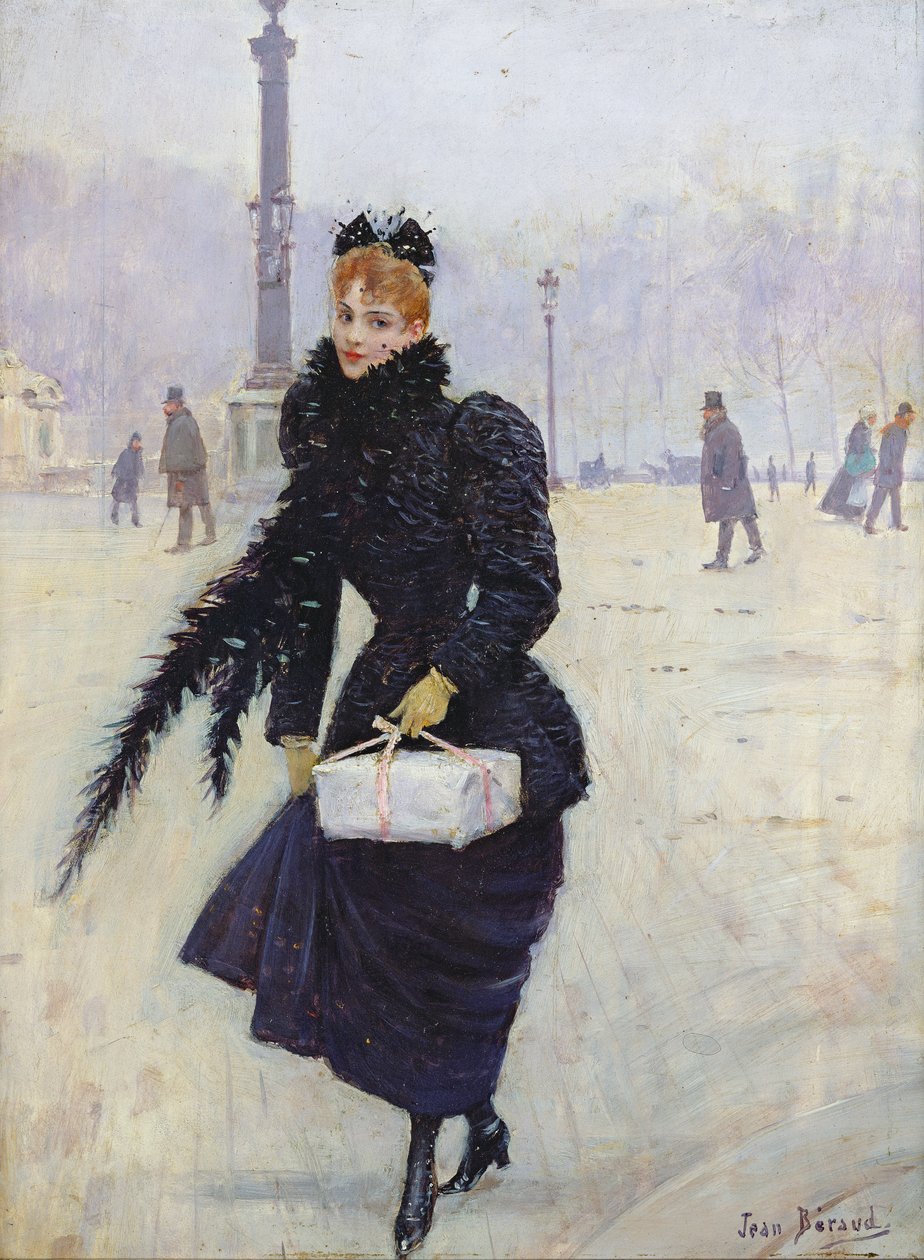 Parisisk kvinde på Place de la Concorde, ca. 1890 af Jean Beraud
