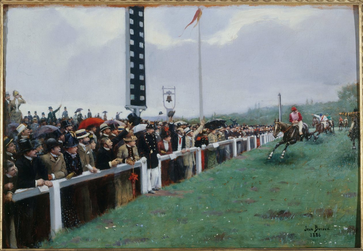 Løbene på Longchamp; målgangen af Jean Beraud