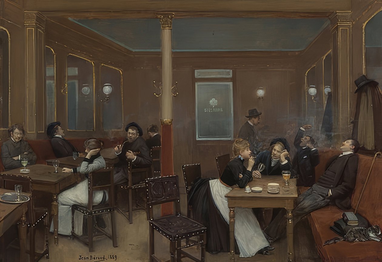 Studentenkneipe. 1889 af Jean Beraud