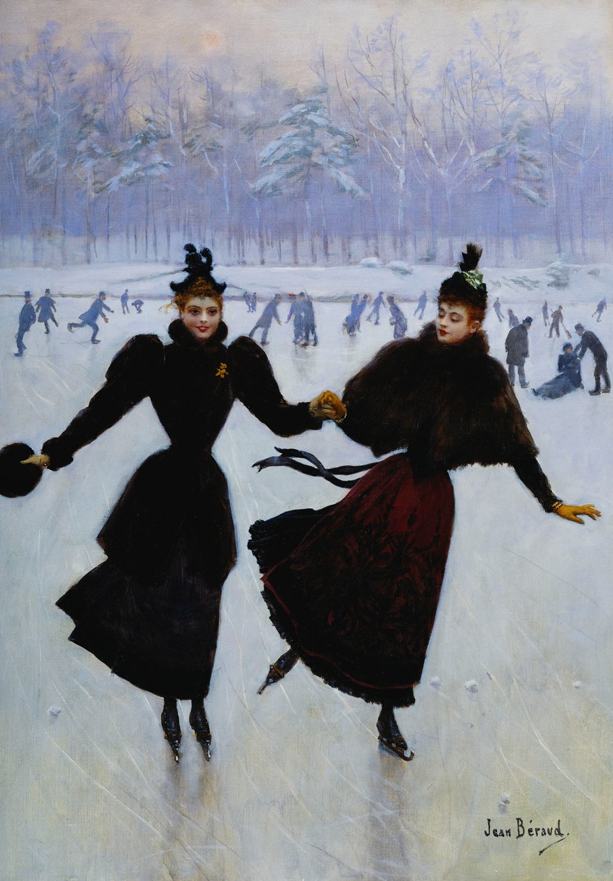 Skaterne; skatere, af Jean Beraud