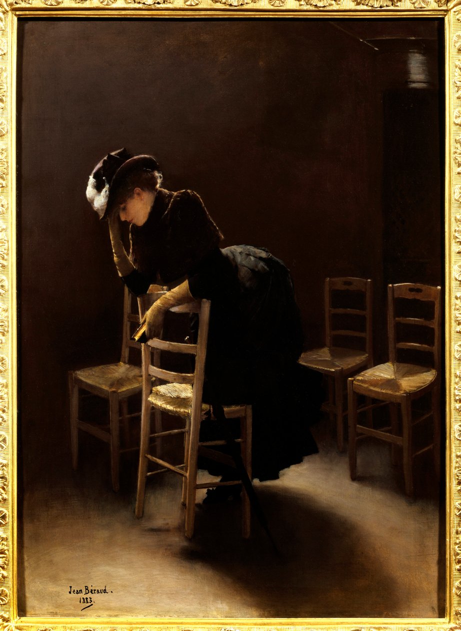 Bønnen. Maleri af Jean Beraud (1849-1935) af Jean Beraud