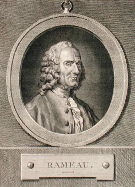 Portræt af Jean Philippe Rameau (1683-1764) graveret af Benoist (stik) af Jean Bernard (after) Restout