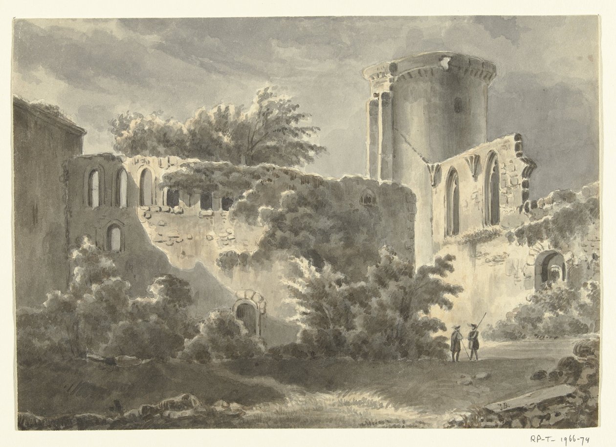 Udsigt over gården til Château de Botwel af Jean Bernard