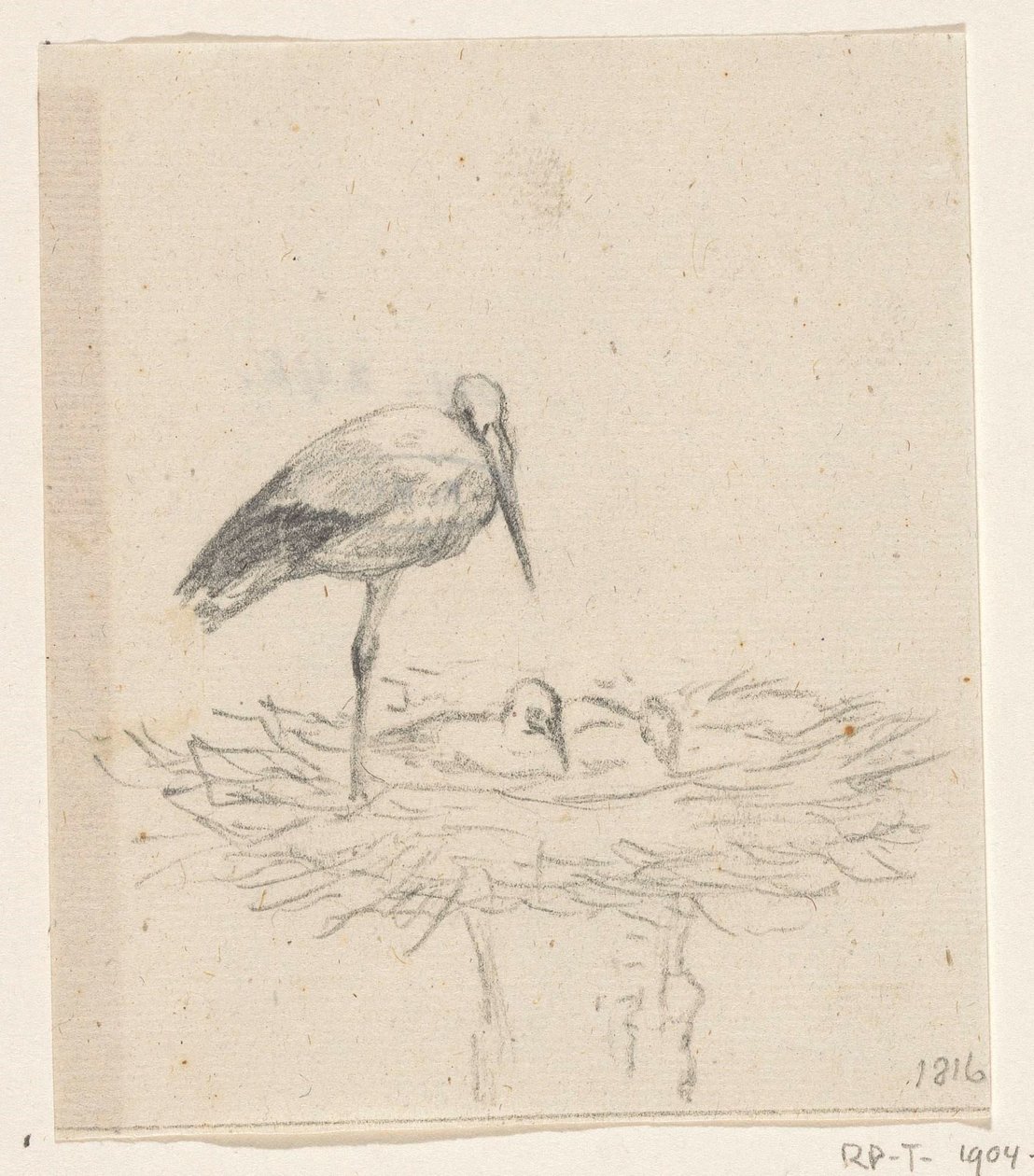 Stork på rede af Jean Bernard