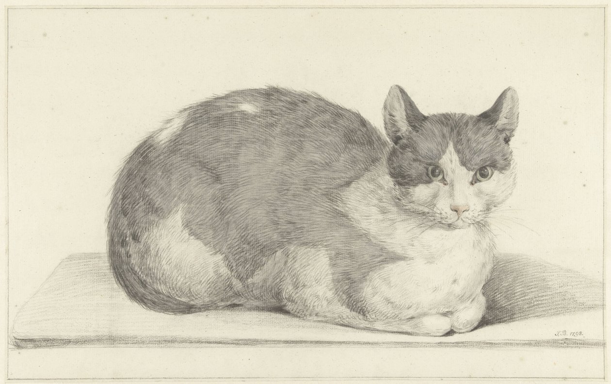 Siddende kat, til højre af Jean Bernard
