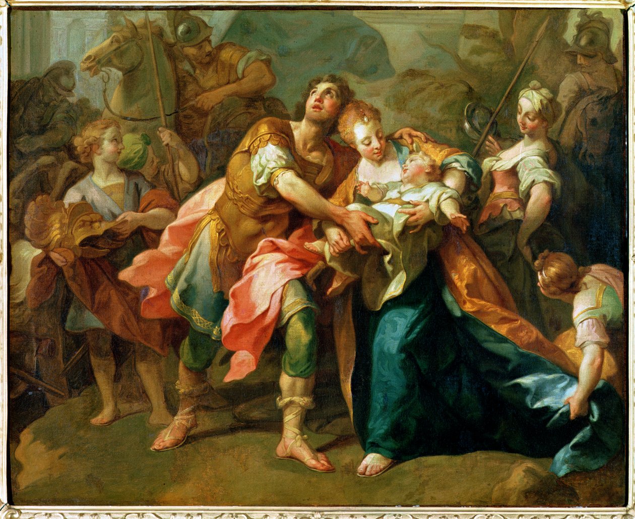 Hektor tager afsked med sin søn og Andromache af Jean Bernard Restout