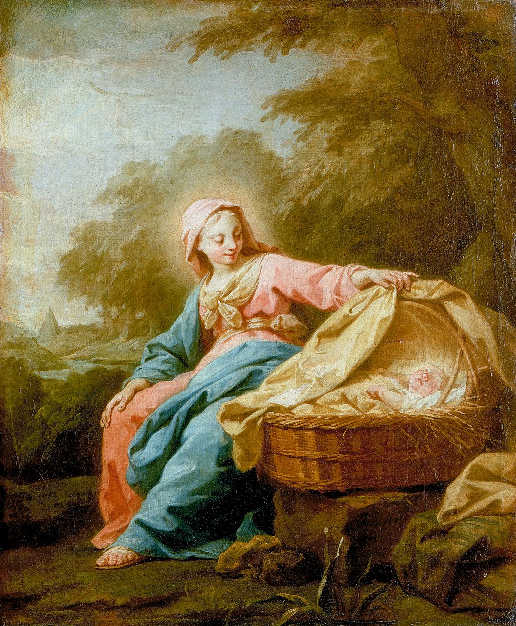 Hvil på flugten til Egypten, 1756 af Jean Bernard Restout