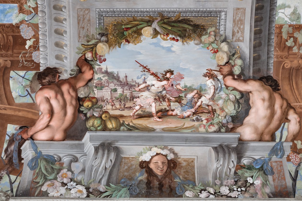 Et af de enogfyrre paneler med scener, der fortæller om begivenhederne omkring Bacchus af Jean Boulanger