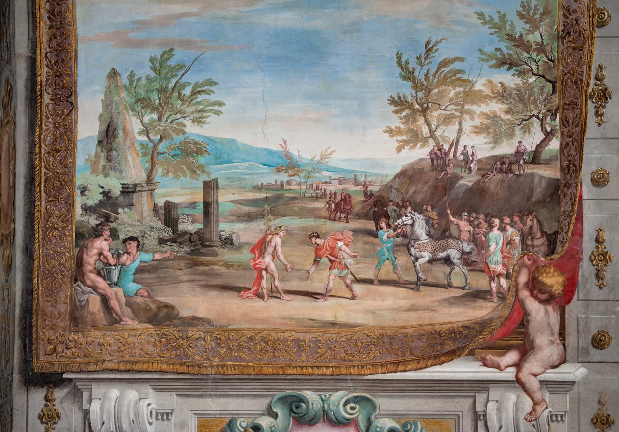 Mødet i Egypten mellem Proteus, kongen af Memphis, og Bacchus af Jean Boulanger