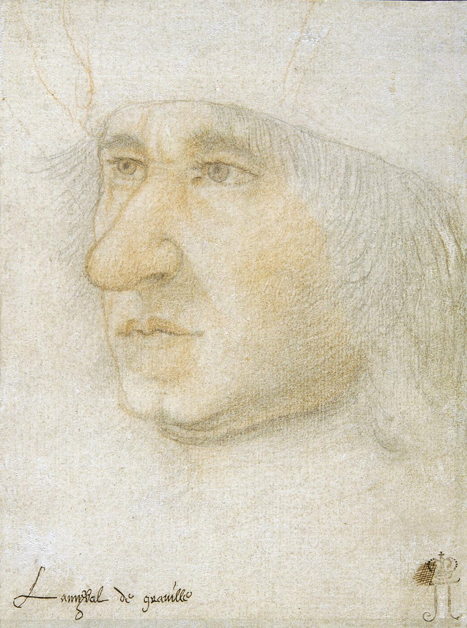 Portræt af Louis Malet de Graville (1438-1516), admiral af Frankrig par Bourdichon, Jean (1457-1521). Sort kridt og sangvinsk på papir, størrelse: 16,9x12,7, slutningen af 1400-tallet, State Hermitage, St. Petersburg af Jean Bourdichon